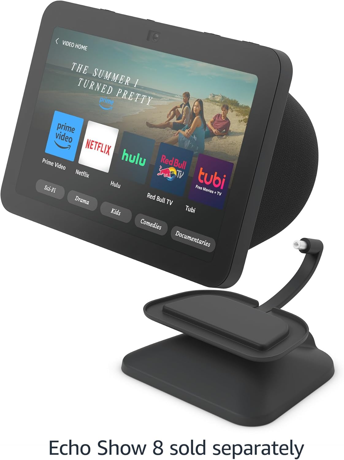 Echo Show 8 Adjustable Stand with USB-C Charging Port - Charcoal